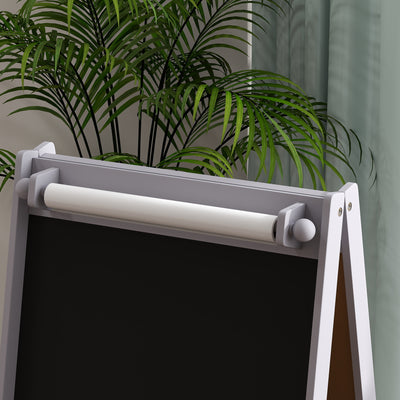 AIYAPLAY 3-In-1 Kids Easel with Paper Roll, Art Easel, with Storage - Grey 