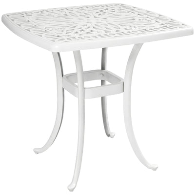 Outsunny Outdoor Garden Table with 38mm Dia. Umbrella Hole, Cast Aluminium Patio End Table with Anti-slip Foot Pads for Garden 