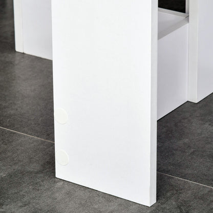 HOMCOM Space-saving Drop Leaf Table, Folding Dining Table for Small Space, Kitchen, Dining Room, White 