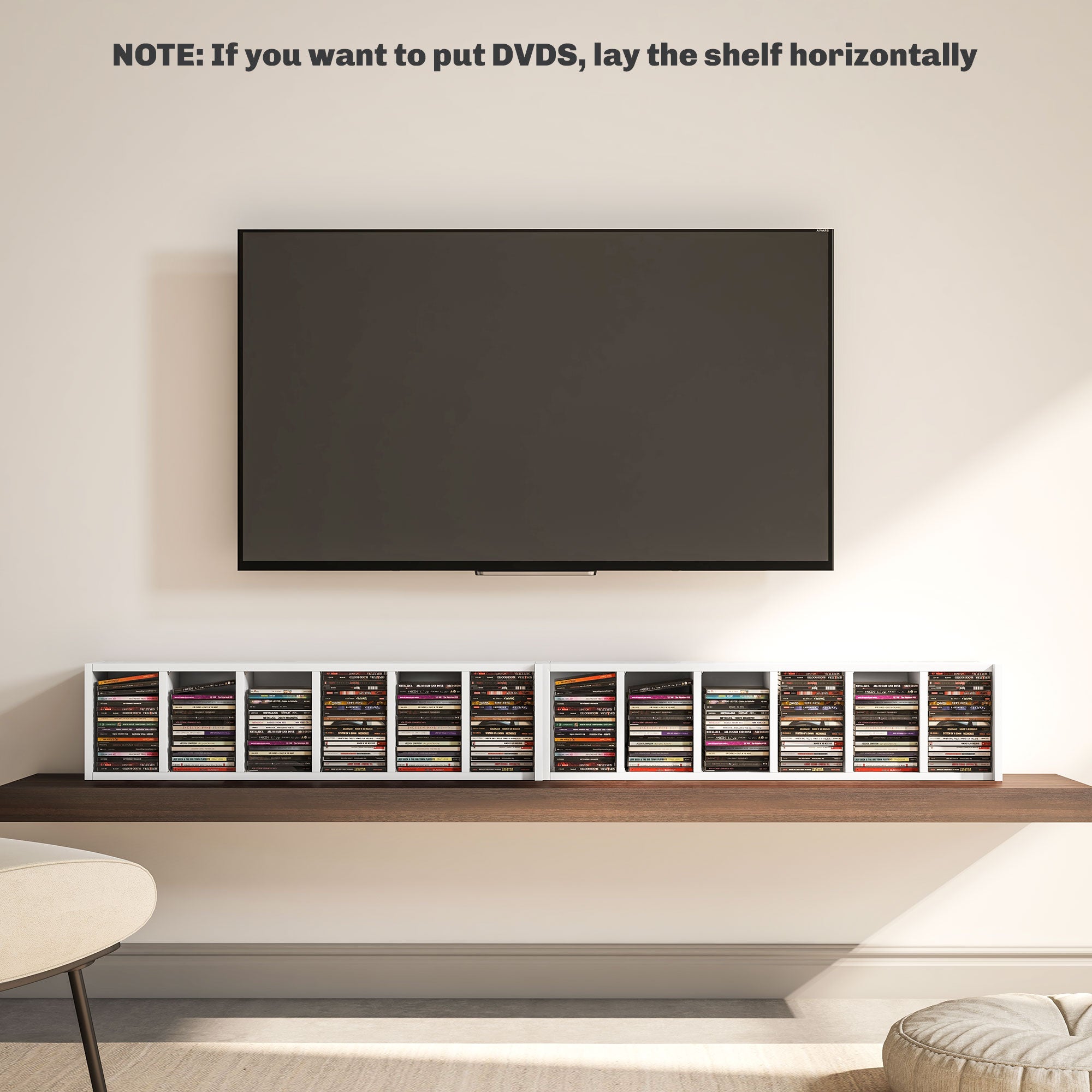 HOMCOM Set of Two 102 CD Storage Units - High Gloss White 