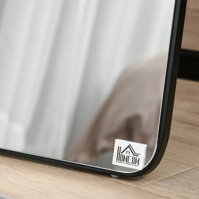 HOMCOM Full Length Mirror, Free Standing or Wall Hanging, Tall Full Body Mirror for Bedroom, Hallway, Black 