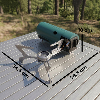 Outsunny 2670W Foldable Camping Stove with Safety Shut-Off, Piezo Ignition Gas Stove with Carry Bag, Green 