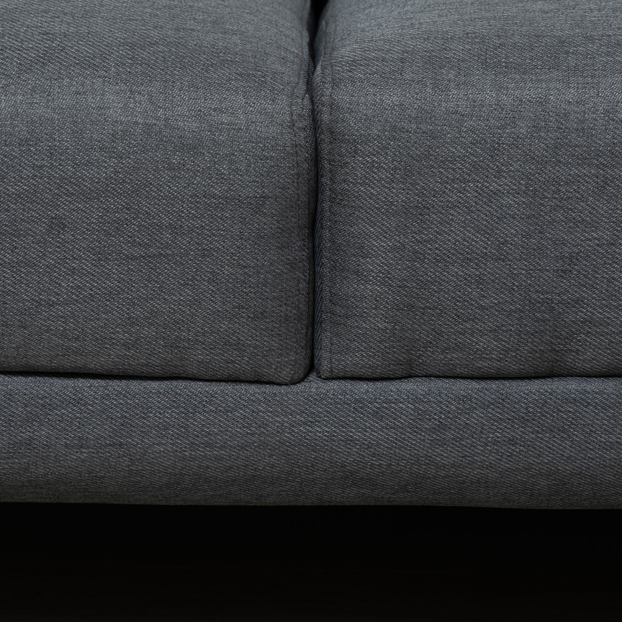 HOMCOM 3 Seater Corner Sofas for Living Room with Adjustable Headrest, Fabric L Shaped Sofa Settee, Couch, Dark Grey 