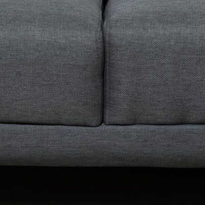HOMCOM 3 Seater Corner Sofas for Living Room with Adjustable Headrest, Fabric L Shaped Sofa Settee, Couch, Dark Grey 
