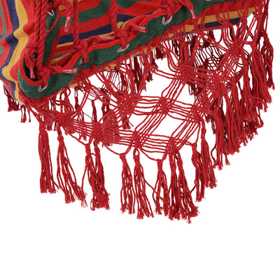Outsunny Hammock Chair Swing Colourful Striped Tree Hanging Seat Porch Indoor Outdoor Fabric Garden Furniture 