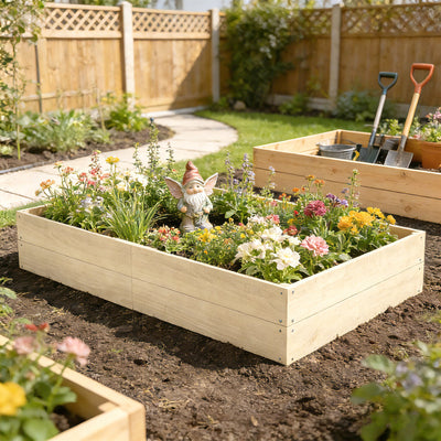 Outsunny Wooden Raised Bed for Garden, 620L Extra Large Raised Garden Bed with Open Bottom, Outdoor Elevated Planter Box 