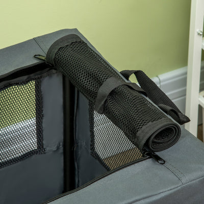 PawHut 60cm Pet Carrier, with Cushion, for Miniature Dogs - Grey 