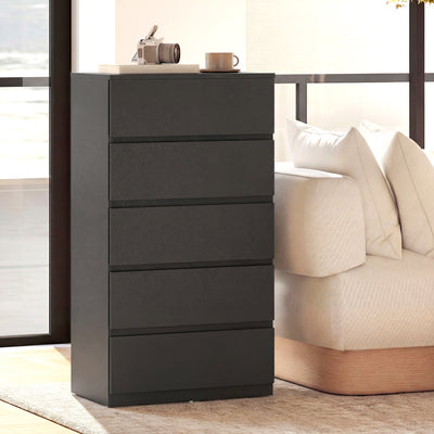 HOMCOM Chest of Drawers, 5-Drawer Storage Cabinets, Modern Dresser, Storage Drawer Unit for Bedroom 