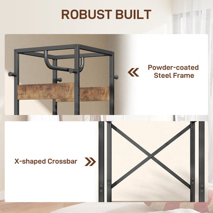 HOMCOM Multi-Storage Clothes Rack - Brown/Black 