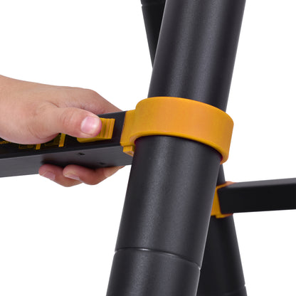 HOMCOM 3.8m Duo Aluminium Ladder w/ Tool Holder - Yellow 