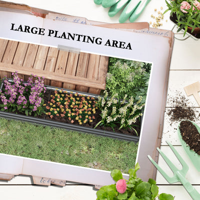 Outsunny 60 x 240cm Galvanised Steel Planter, with Open Bottom, Pack of 2 