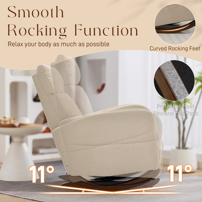 HOMCOM Corduroy Rocking Armchair - Beige 