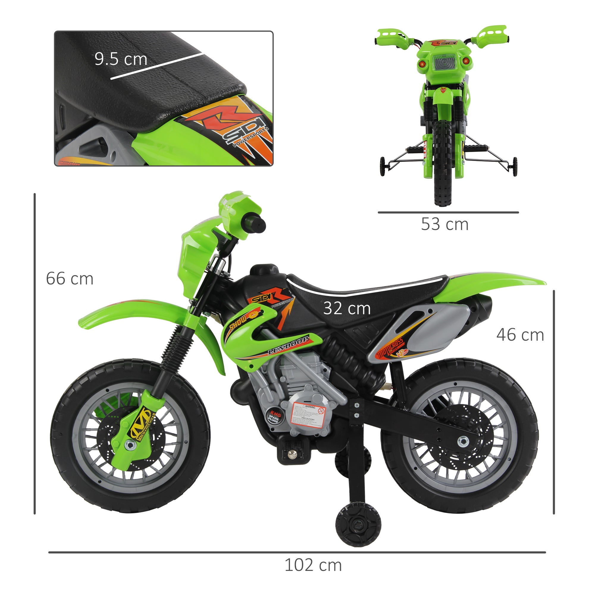 HOMCOM 6V Kids Child Electric Motorbike Ride on Motorcycle Scooter Children Toy Gift for 3-6 Years (Green) 