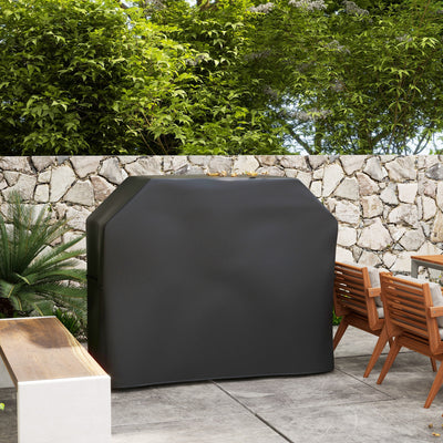 Outsunny 147 x 61cm Plastic Coated Protective Grill Cover - Black 