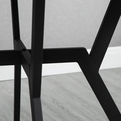 HOMCOM Dining Room Table with Black Legs Anti-slip Foot Pads for Living Room Dining Room 90 x 76 cm Brown 