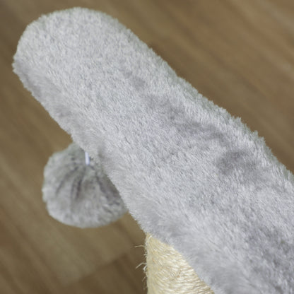 PawHut Cat Tree, Cat Tower for Kittens, Small Cat Condo with Rotatable Top Bar, Sisal Scratching Post, Tunnel, Dangling Balls - Grey 