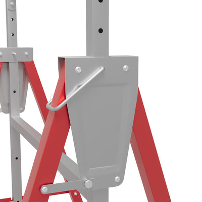 HOMCOM Set of 2 Adjustable Telescopic Builders Trestle, DIY Steel Work Bench Carpenter, Folding Saw Horse Tools Red 