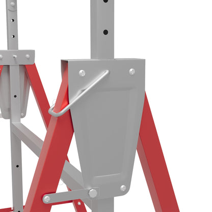 HOMCOM Set of 2 Adjustable Telescopic Builders Trestle, DIY Steel Work Bench Carpenter, Folding Saw Horse Tools Red 