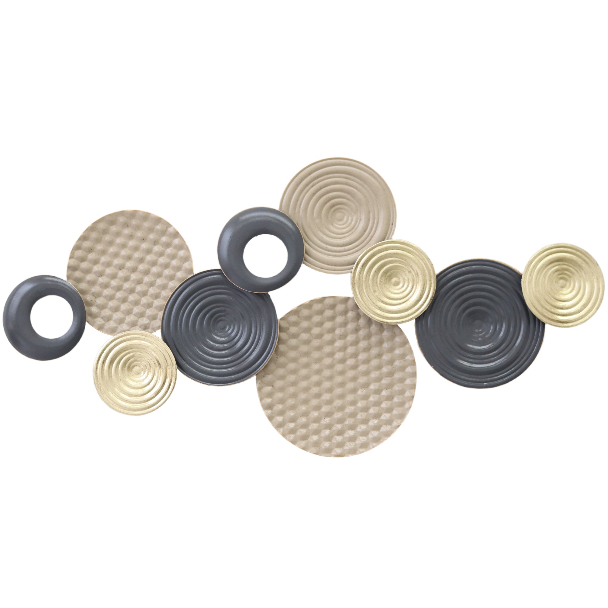 HOMCOM Metal Wall Art, Modern Hanging Wall Decor with Multi-Disc Design for Living Room Bedroom Dining Room 