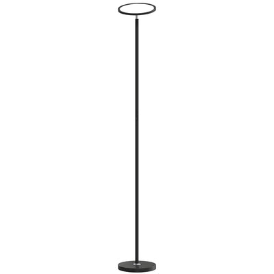 HOMCOM Uplighter Floor Lamp with Tuya App and Music Sync, Standing Lamp with Adjustable Head for Living Room Bedroom, Black 