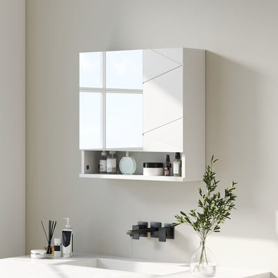 kleankin Wall Mounted Bathroom Storage Cupboard - White 