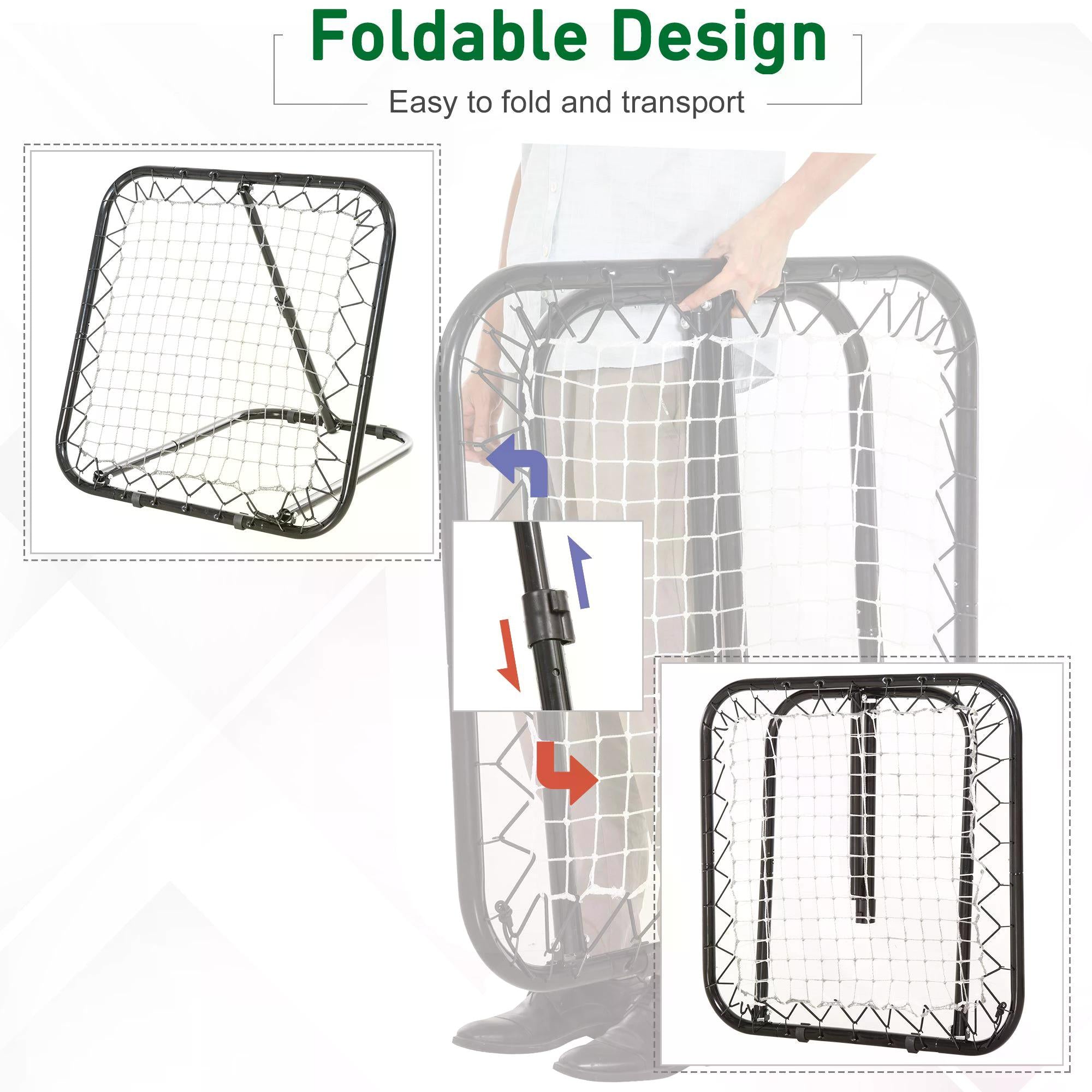 HOMCOM Angle Adjustable Rebounder Net Goal Training Set Football, Baseball 