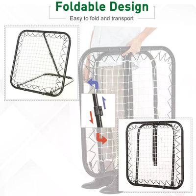 HOMCOM Angle Adjustable Rebounder Net Goal Training Set Football, Baseball 