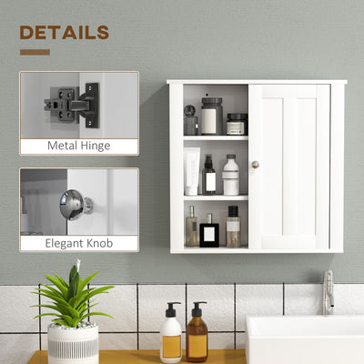 HOMCOM Clean and Simple Bathroom Storage Cabinet - White 