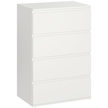 HOMCOM Chest of Drawers, 4-Drawer Storage Cabinets, Modern Dresser, Storage Drawer Unit for Bedroom 