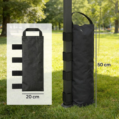 Outsunny 8 Pack Gazebo Sand Weights Bags, 40 kg 600D Heavy Duty Sand Bags Sandbags for Canopy Tent Legs, Without Sand, Black 