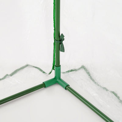 Outsunny Set of 2 Tunnel Greenhouse, Green Grow House with Roll-up Door, Steel Frame, Plastic Cover for Garden, Outdoor, 200 x 100 x 80cm, Clear 