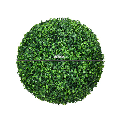 HOMCOM Set of Two Artificial Boxwood Balls Plants - Green 