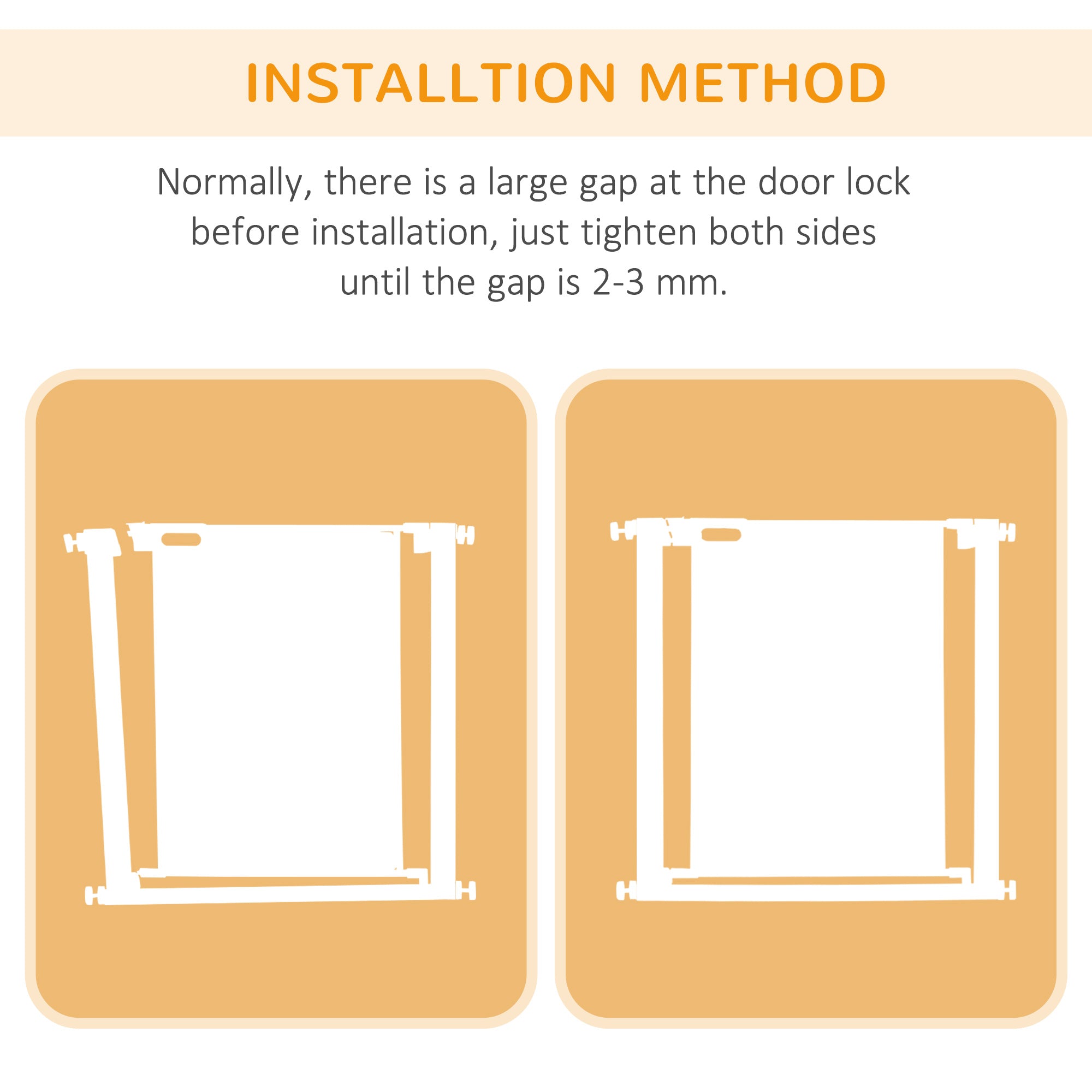 PawHut Pet Safety Gate, for Doorways, Staircases, Hallways, with 75-82cm Adjustable Width - White