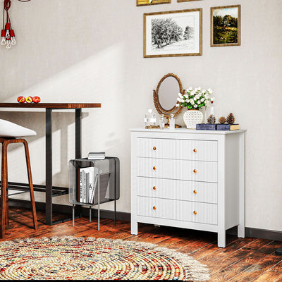 HOMCOM Elegant Chest of Five Drawers - White 