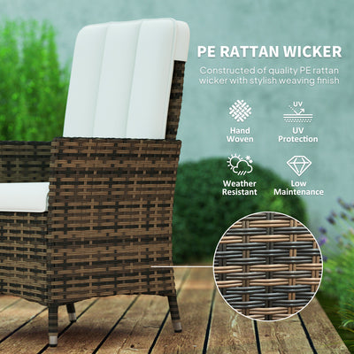 Outsunny 105°-150° Reclining Rattan Chair - Cream 