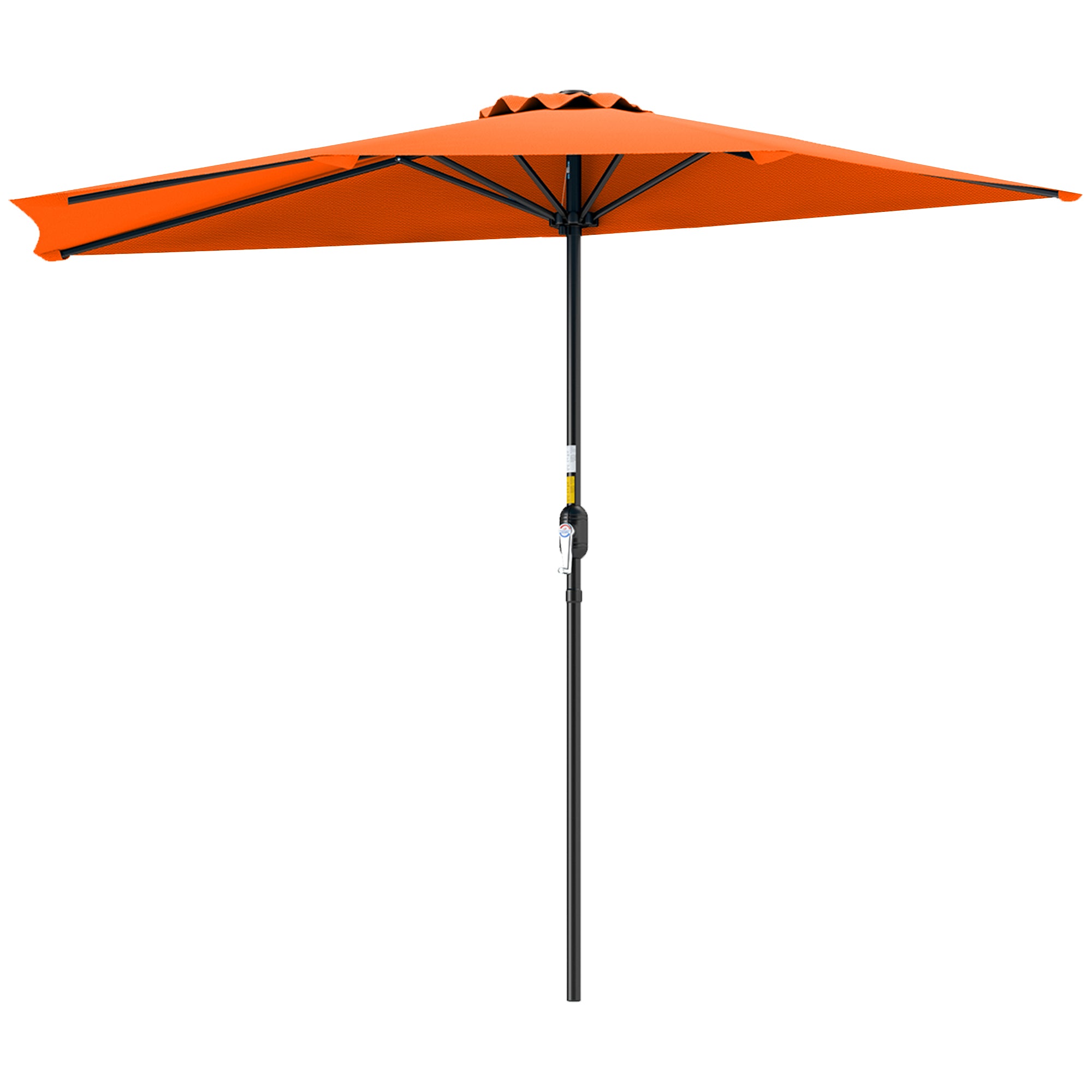 Outsunny Half Round Parasol Umbrella - Orange 