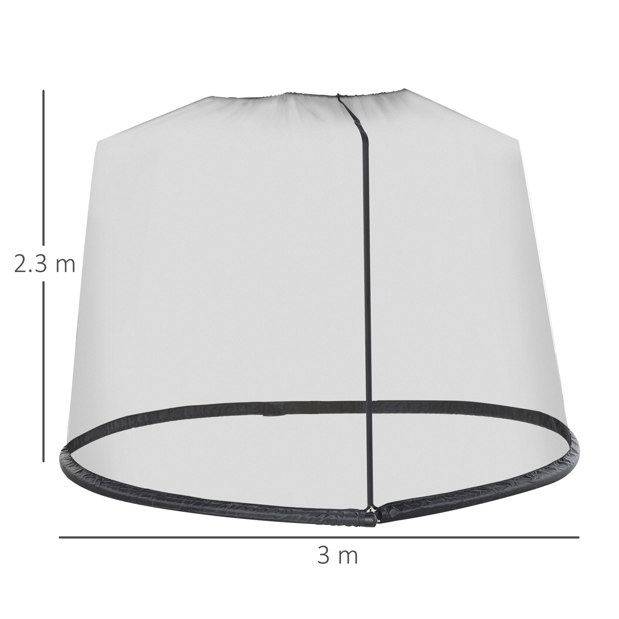 Outsunny 2.3m Umbrella Table Screen Outdoor Patio Cover Mosquito Insect Net Zipped Door 