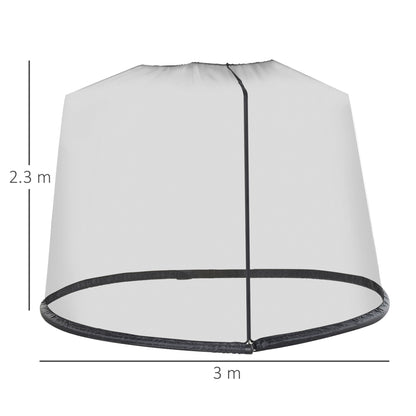 Outsunny 2.3m Umbrella Table Screen Outdoor Patio Cover Mosquito Insect Net Zipped Door 
