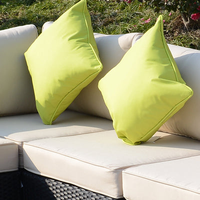 Outsunny 8 Pieces PE Rattan Corner Sofa Set with Thick Cushions, Aluminium Outdoor Rattan Garden Furniture Set with Glass Top Table, No Assembly Required, Black 