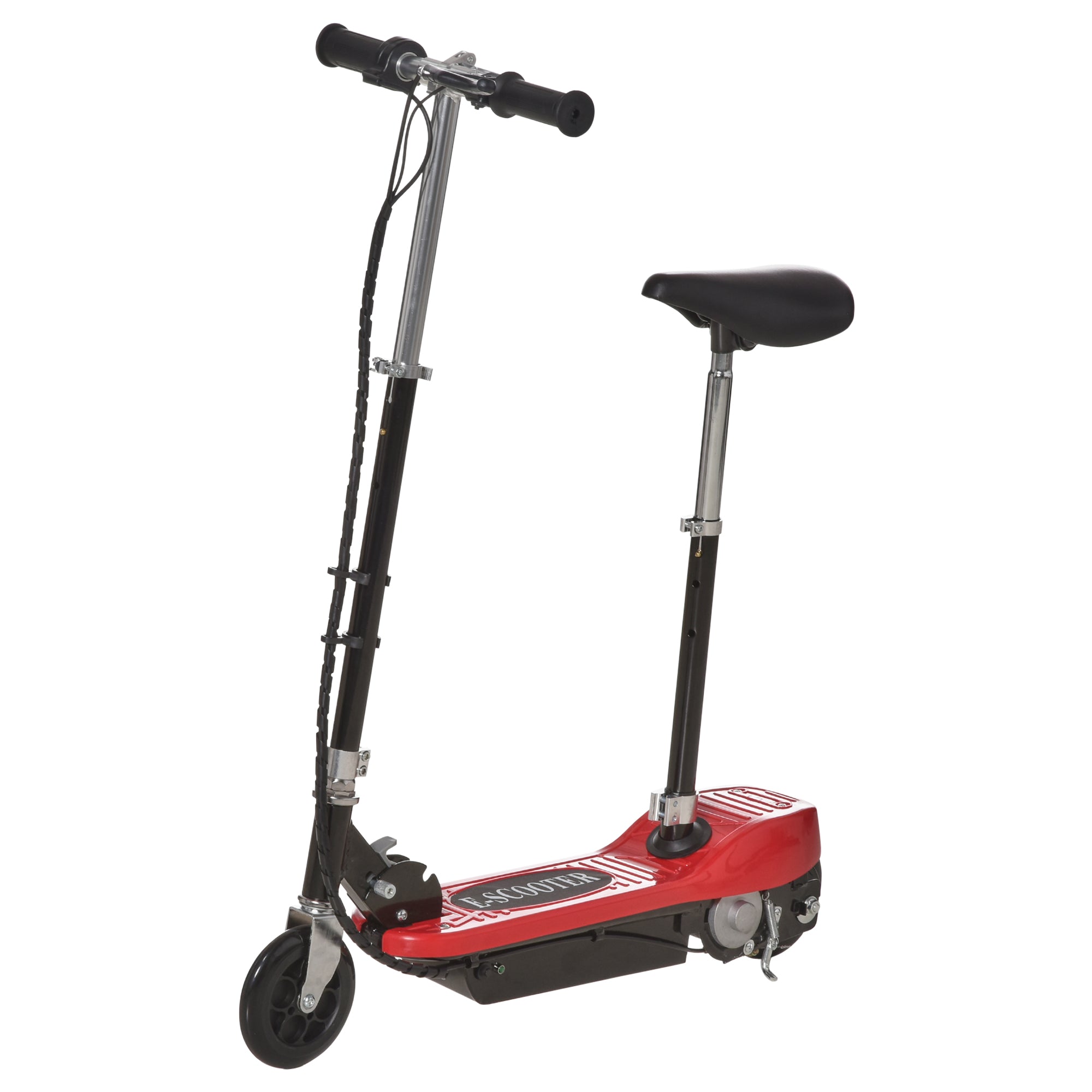 HOMCOM Outdoor Ride On Powered Scooter 120W Motor Bike 2 x 12V Battery - Red 