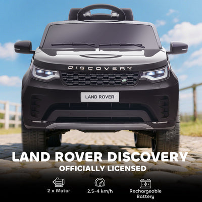 AIYAPLAY Land Rover Discovery Licensed 12V Kids Electric Car with Remote, 4 Wheel Suspension, Slow Start, Lights, Music, Black 