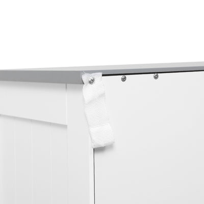 kleankin Freestanding Bathroom Cabinet, Storage Cupboard with 2 Drawers, Double Doors, Adjustable Shelf, White 