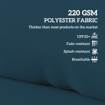 Outsunny 2 Seater Pallet Furniture Cushions Pallet Cushions, UPF20+ 220gsm Fabric, 20 cm Thick Outdoor Seat Pads, Navy Blue 