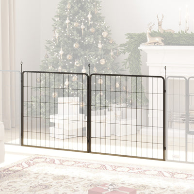 PawHut 2 Piece Dog Pen Expansion Pack for 80cm High Pet Playpen with 3 Stakes, for Small and Medium Dogs 