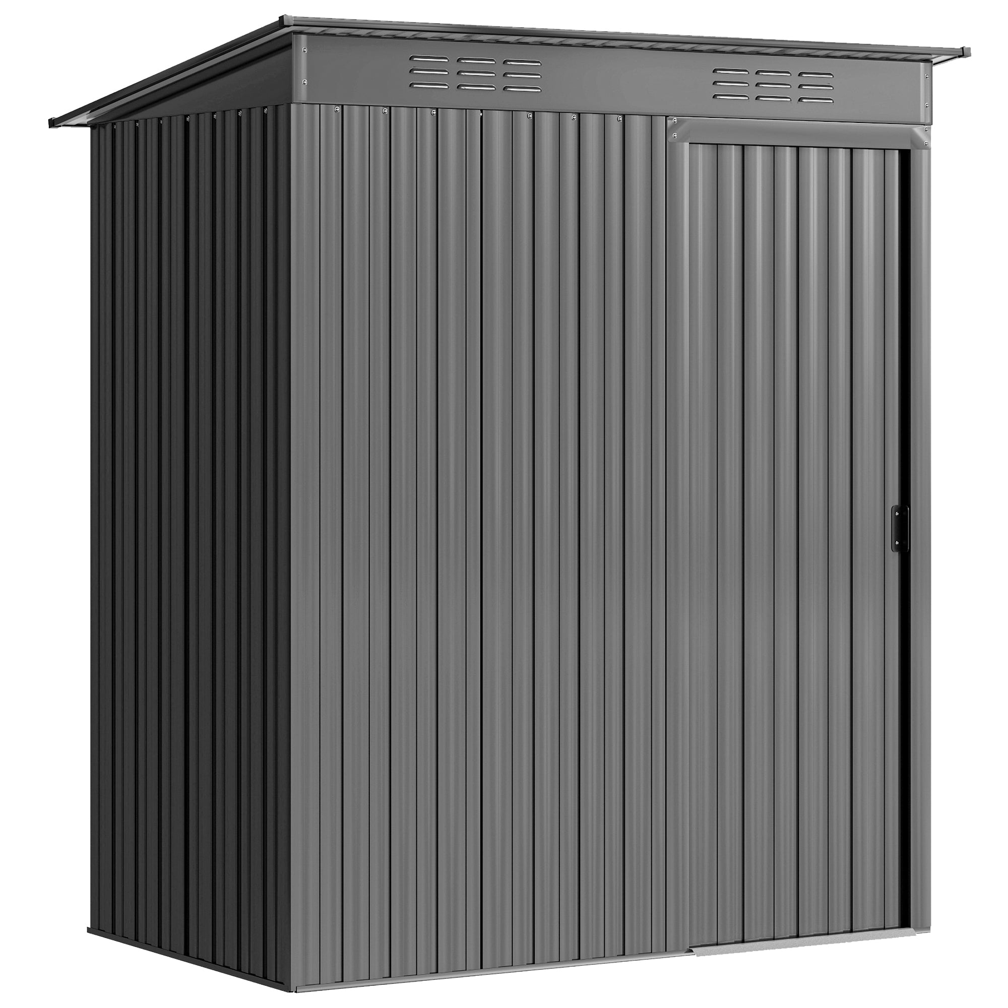 Outsunny 5 x 3.5ft Metal Garden Storage Shed with Effortless Assembly and 2 Pairs of Gloves, Waterproof Outdoor Shed, Light Grey 