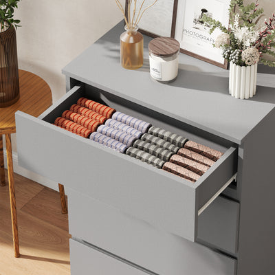 HOMCOM Chest of Drawers, 4-Drawer Storage Cabinets, Modern Dresser, Storage Drawer Unit for Bedroom 