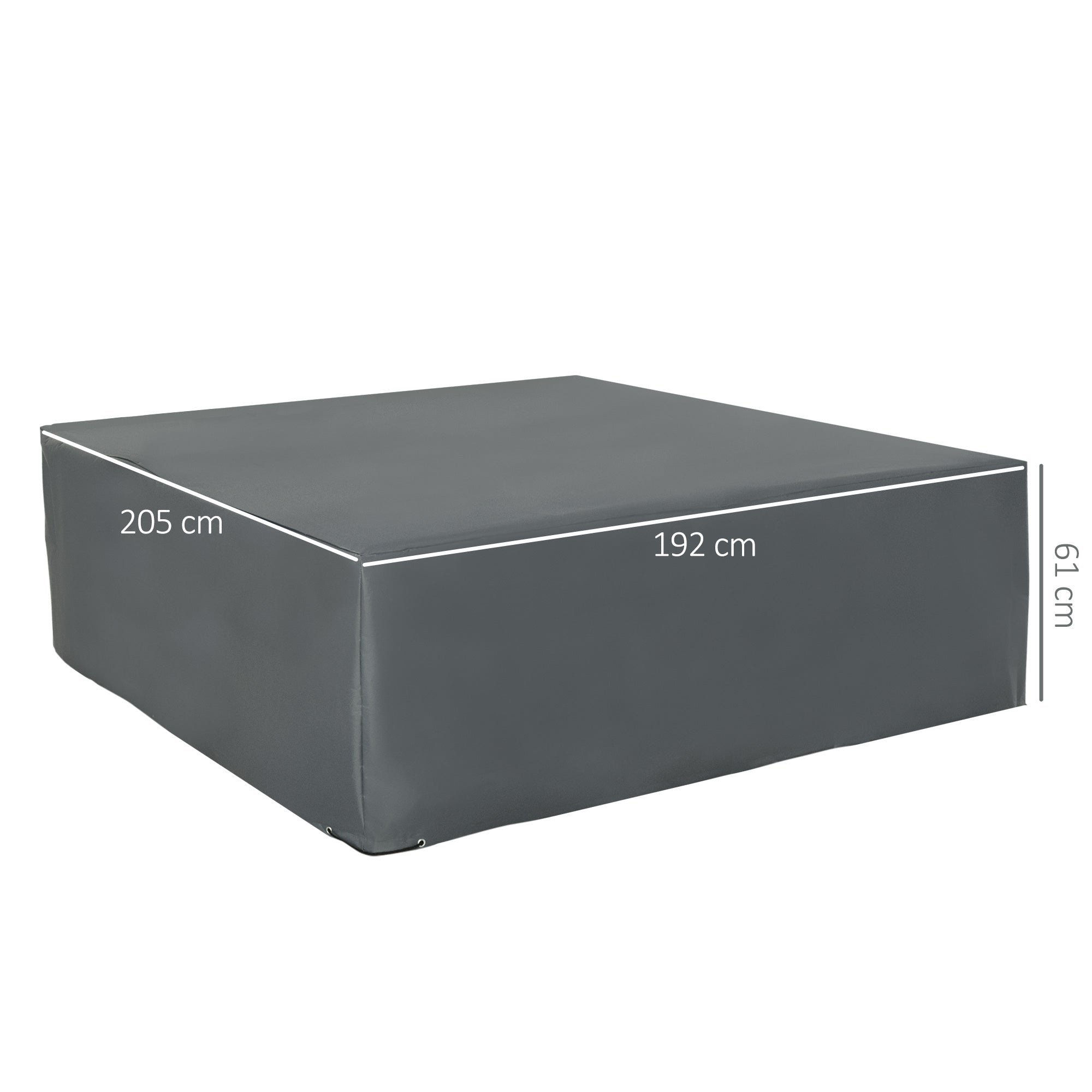 Outsunny 205x192cm Outdoor Garden Rattan Furniture Protective Cover Water UV Resistant Grey 