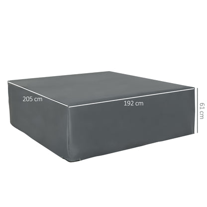 Outsunny 205x192cm Outdoor Garden Rattan Furniture Protective Cover Water UV Resistant Grey 
