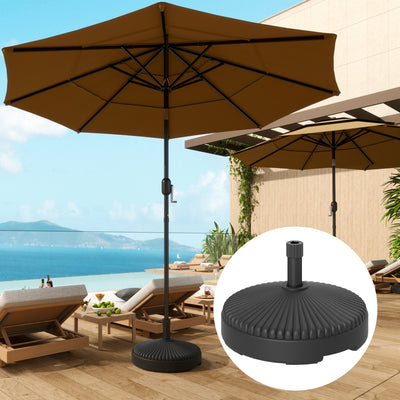 Outsunny Garden Parasol Base Holder, 28kg Sand Filled, 23kg Water Filled, Sun Umbrella Base, Φ55 x 30H cm Black 