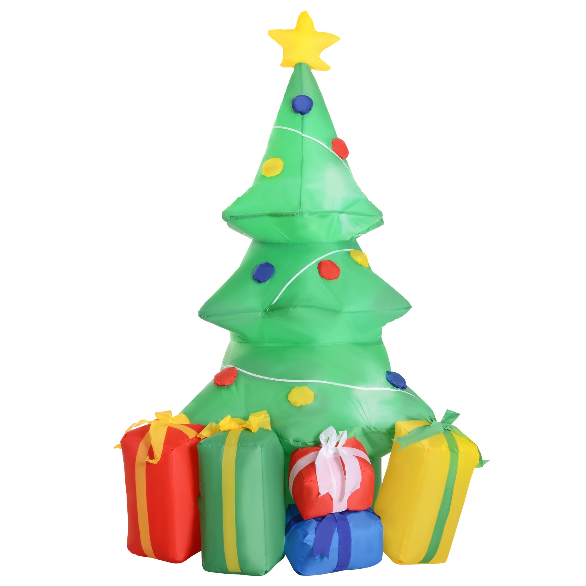 HOMCOM 5ft Inflatable Christmas Tree Xmas Air Blown Holiday Decoration LED Lawn Yard Outdoor Ornaments 